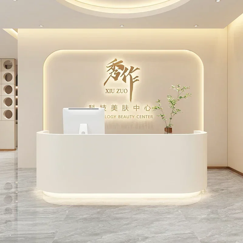 

Luxury Business Reception Desks Counter Desk Modern Salon Hairdressing Hairdresser Cosmetics Lectern Mostrador Unique Furniture