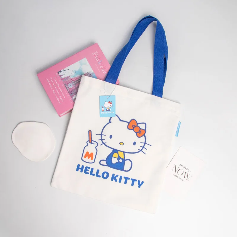 Hello Kitty Canvas Bag Cute Cartoon Single Shoulder Handbag Travel Women Supplies Desktop Decoration Student Wholesale