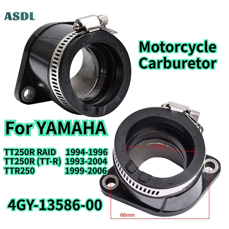 

1/2pc 4GY-13586-00 Motorcycle Carburetor Intake Manifold Boot Carb Flange For Yamaha TT250R 1993-2004 TT-R 250 TTR250 1999-2006