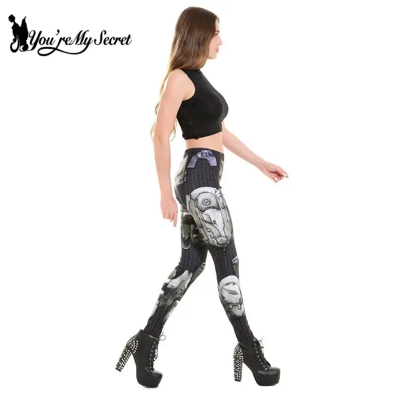 [Jesteś moim sekretem] nowe Sexy legginsy dla kobiet przebranie na karnawał Steampunk 3D Printend 2023 spodnie z wysokim stanem Leggins w stylu punkowym