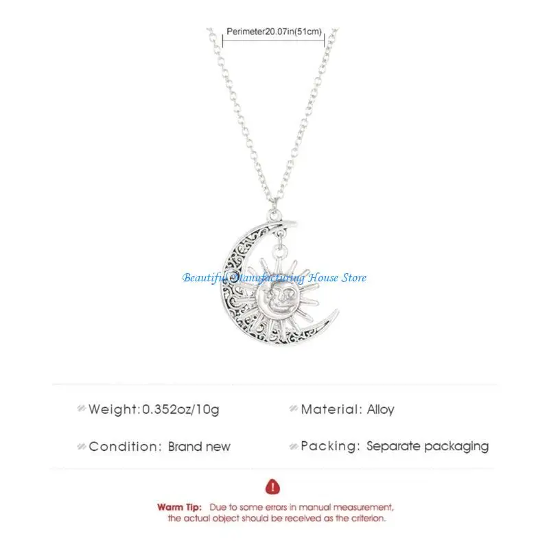 E56A Retro Metal Luna cruzada mariposa clavícula cadena boda fiesta regalo cumpleaños