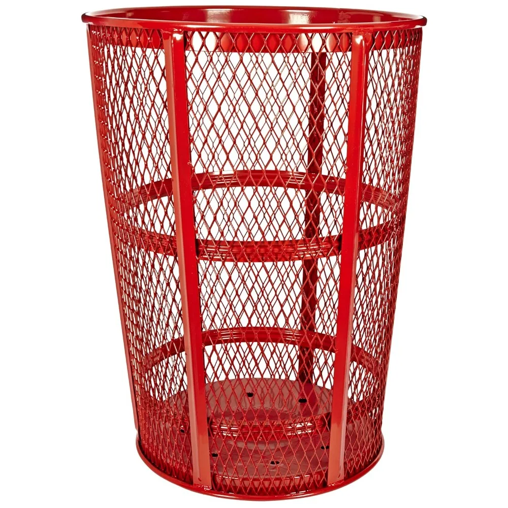 

EXP-52RD Steel 48-Gallon Outdoor Waste Receptacle, Round, 23" Diameter x 33" Height, Red