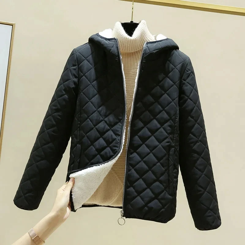 2024 New Winter outerwear Korean Fleece Cotton Outcoat Padded Jacket Women\'s Coat Thicken Hooded Down cotton Parka Women Jacket