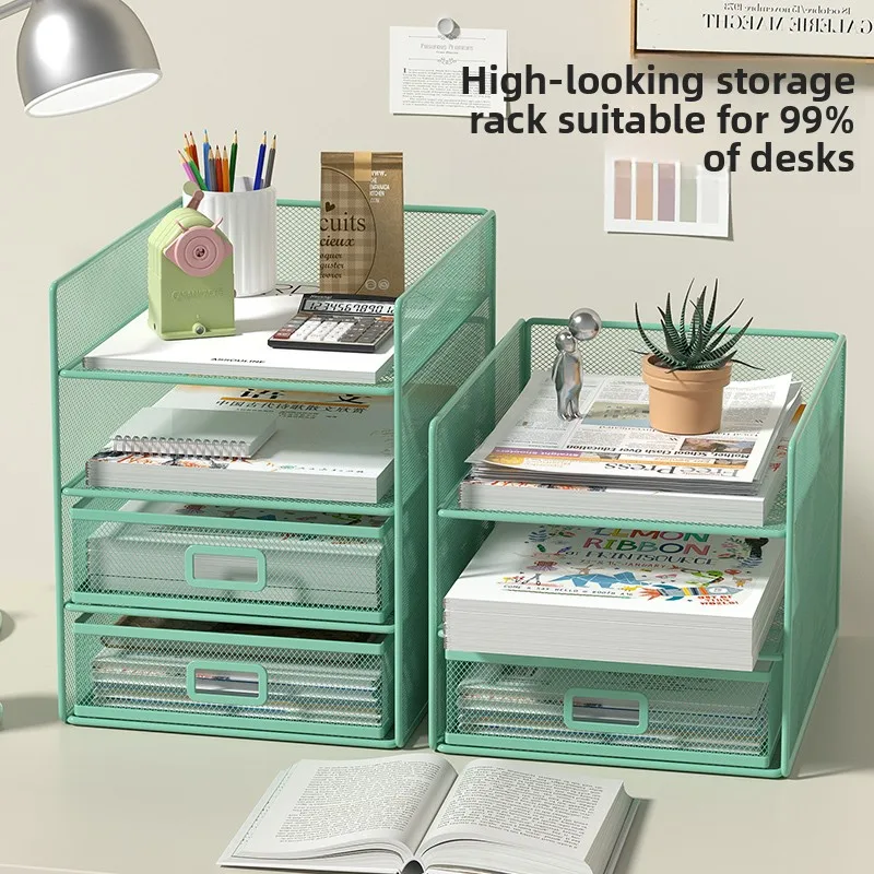 4-Tier File layering rack, desk organizer tray,File paper Letter folder stand Desktoppaper sorter Mail organization rack