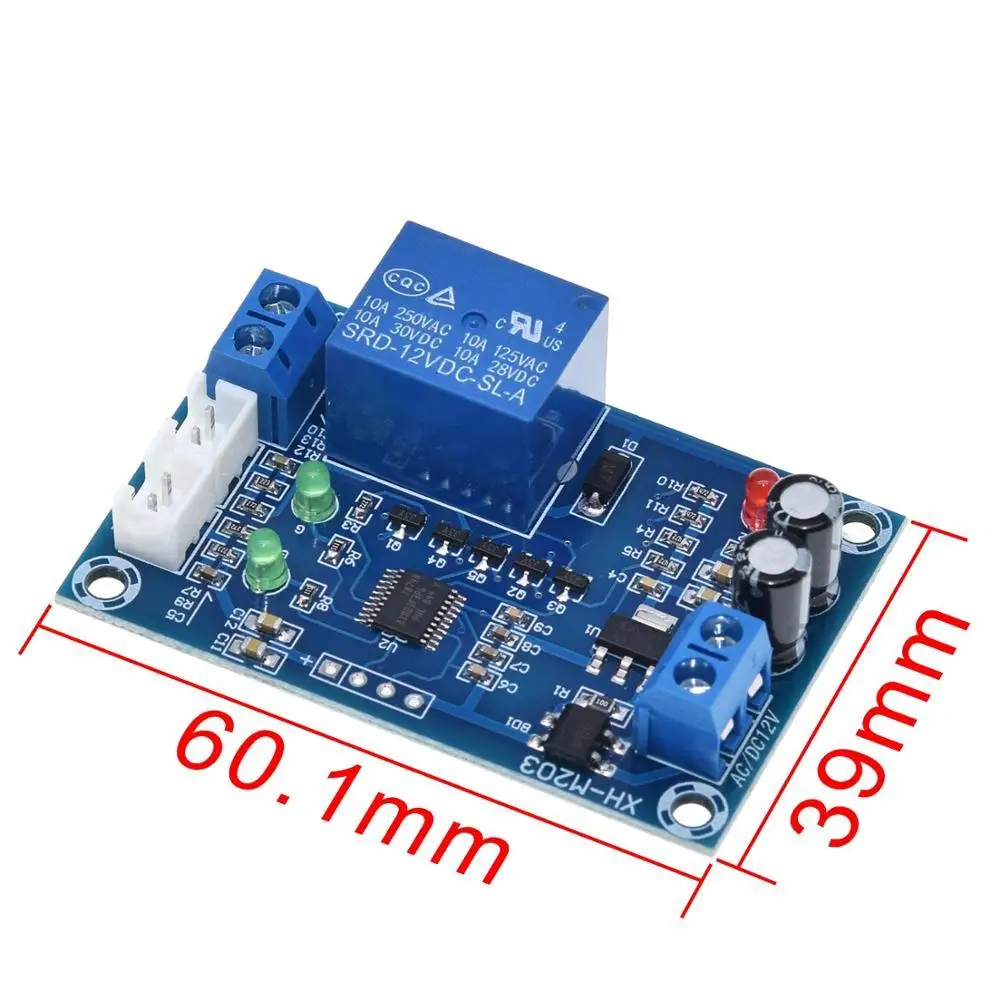 1/2/5pcs  XH-M203 Full Automatic Water Level Controller Pump Switch Relay Module AC/DC 12V Relay