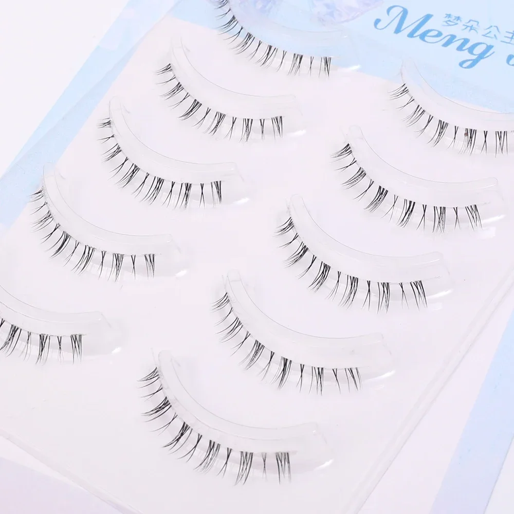 5 pares de cílios inferiores design fofo moda natural sob cílios feitos à mão faixa transparente inferior falso lash extensão ferramentas de maquiagem