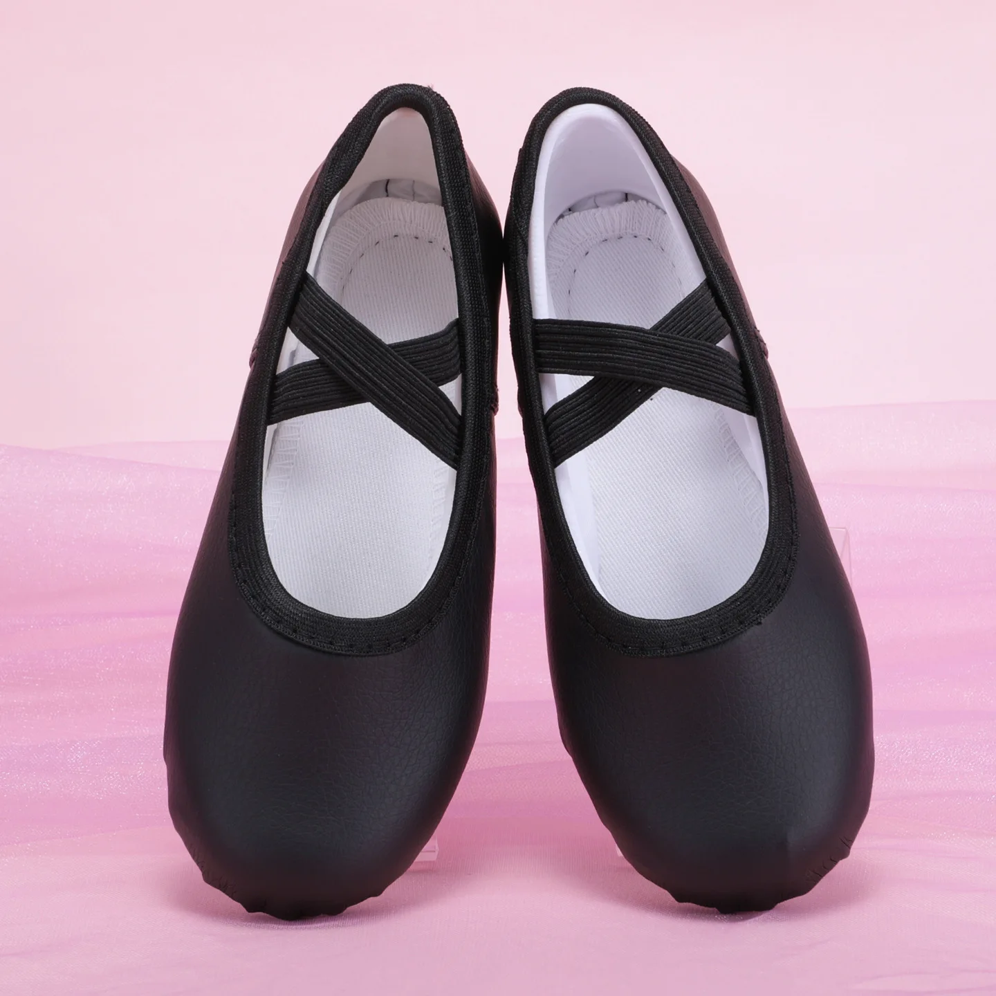 Children's dance shoes For PU Leather Winter Fashion Flat Bottom Breathable Soft Bottom White Black Pink Size 23-39