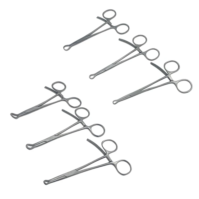 Ortopedyczne mini szczypce do trzymania kości ząbkowanej 3mm 8mm proste zakrzywione szczypce redukcyjne Instrument weterynaryjny