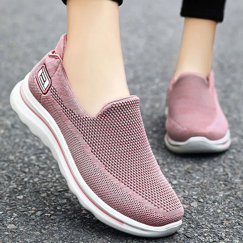 

Women Casual Athletic Slip-On Loafers Walking Shoes Seniors Outdoor Leisure Breathable Mesh Soft Sole Lightweight Non-Slip Flats