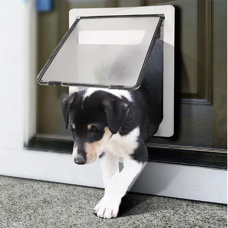 Pet Cat Dog Flap Door with Dual‑Way Access Lockable Pet Passage Gate for Fence Crate Wooden Door for Cats & Small Medium Dogs