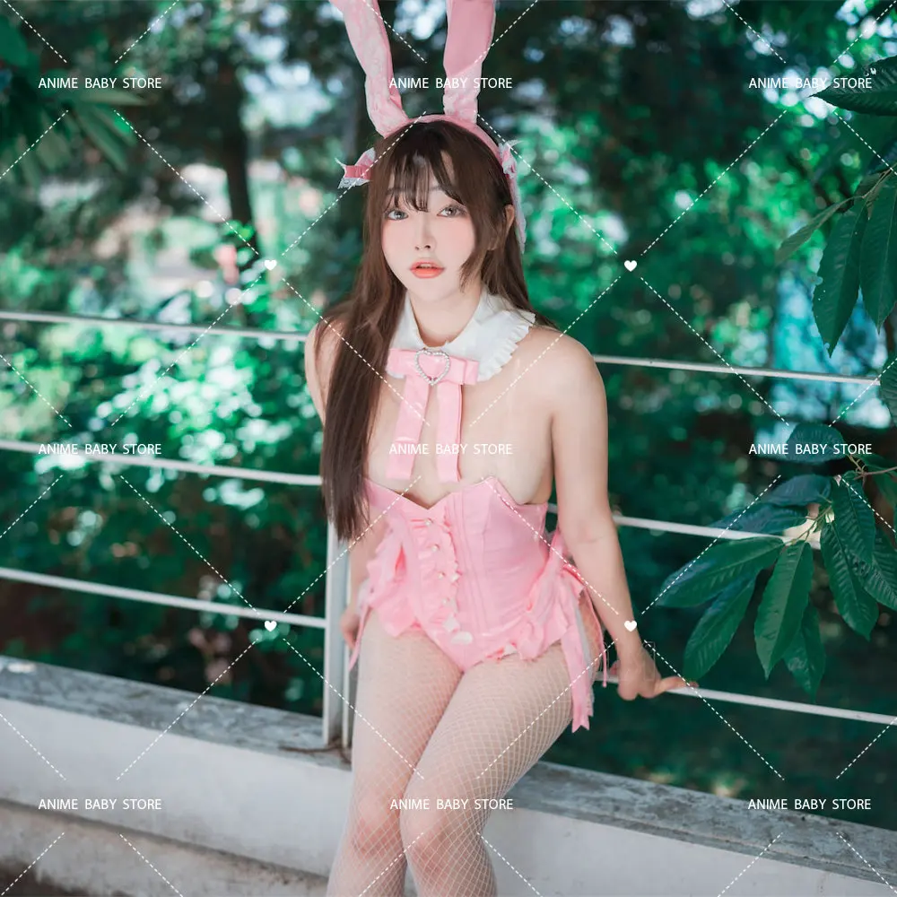 

Lovely Bunny Girl Cospaly Patent Leather Christmas New Year Valentine's Day Cos Jumpsuits Original Sexy Halloween Costume