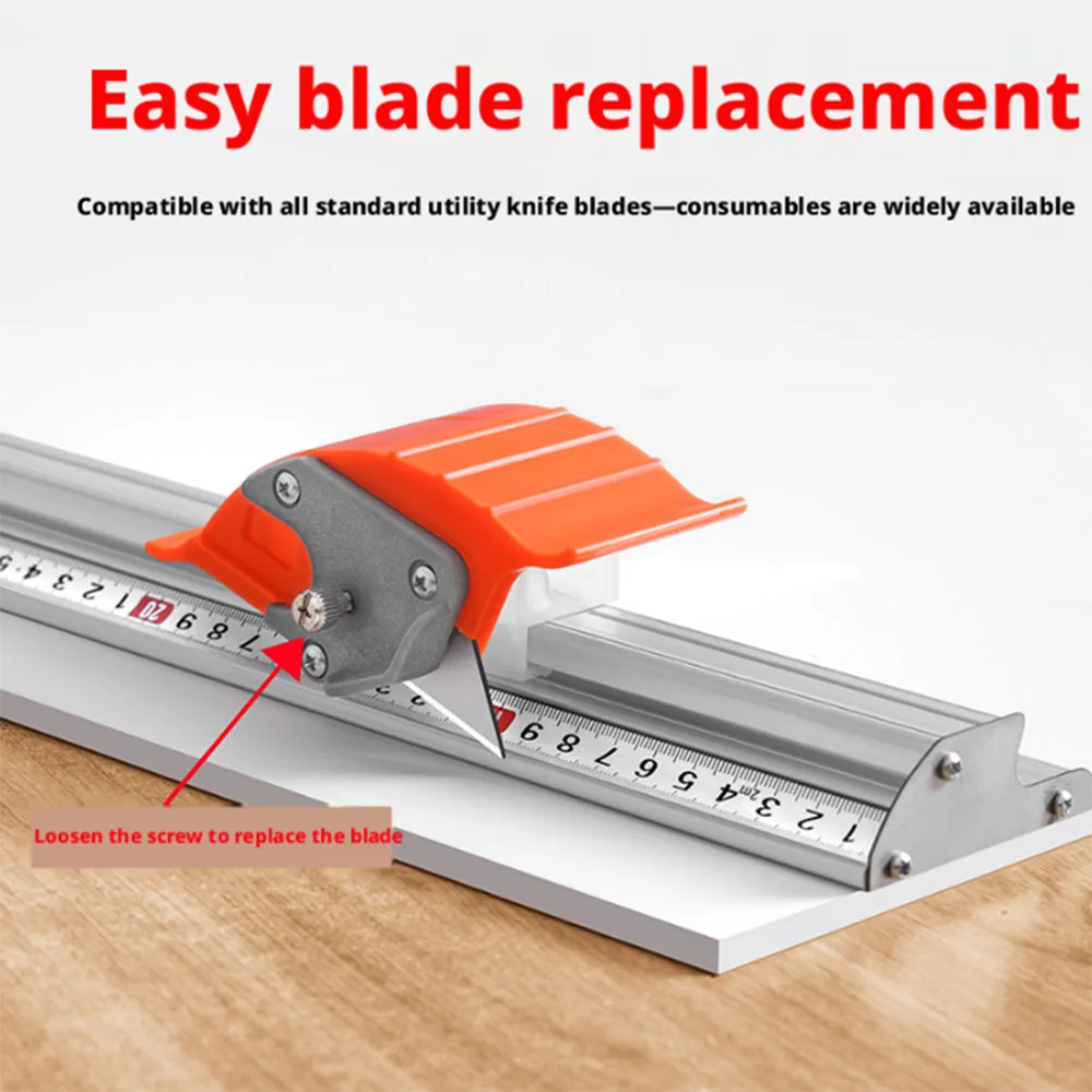 70cm Manuelles Schneidlineal Geeignet für KT-Platten und PVC-Platten, Rutschfeste Schneidpositionierungsschiene aus Aluminiumlegierung, Holzbearbeitung – Detail 5