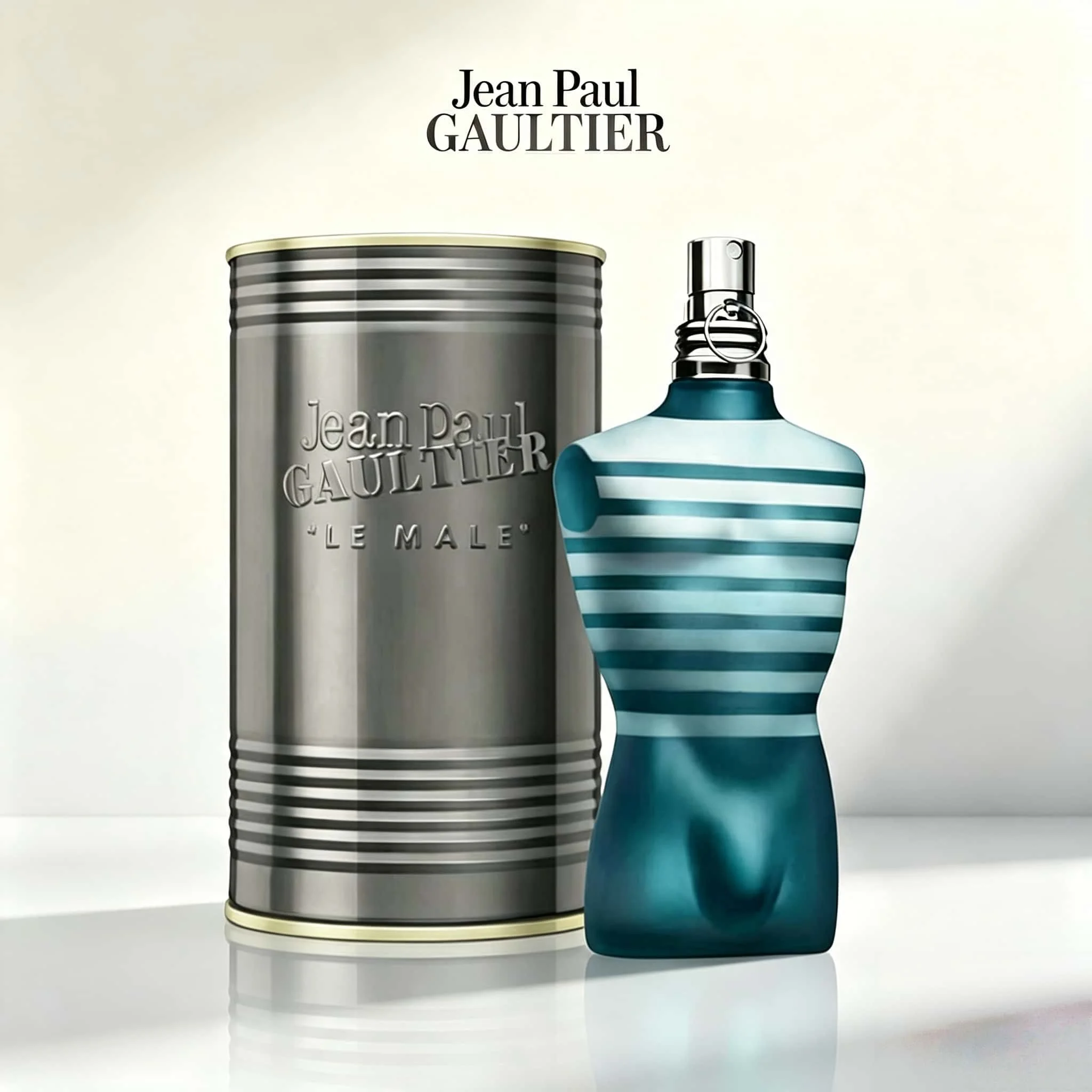 Jean Paul Gaultier Le Male Le Parfum Eau de Parfum pour Homme, Parfum Boisé Vanillé Longue Durée, Vaporisateur de Parfum Masculin avec Coffret Cadeau Métallique