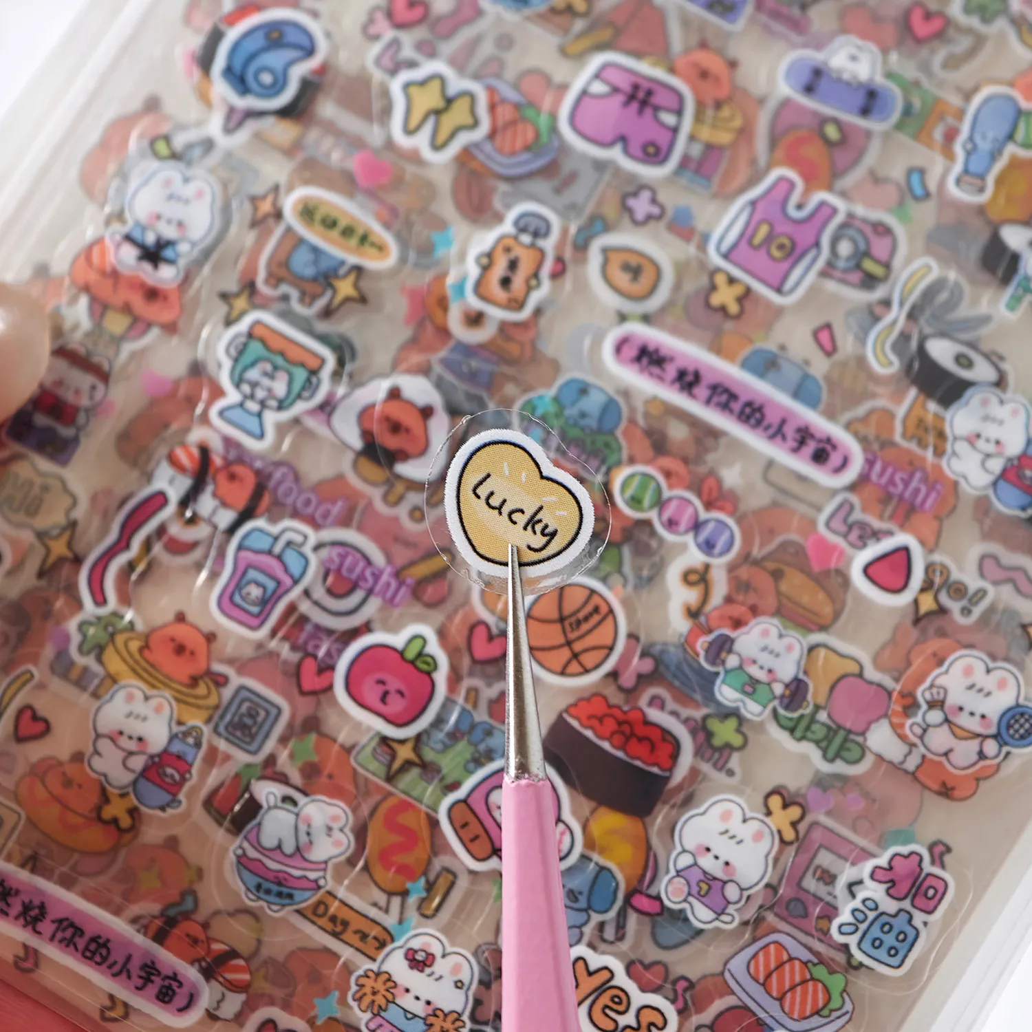 

20-Sheet Guinea Pig Sticker Book, Mini Coil-Bound Die-Cut Small Label Sticker Book, Ideal for Journal Decoration