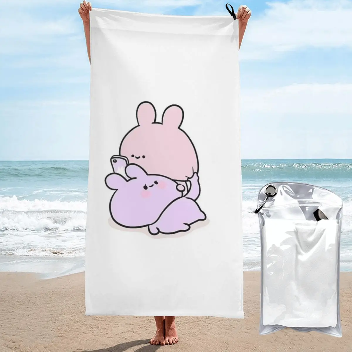 Quick Drying Bath Towels Asamimichaan Cute Asamimi Oversized Printing Towel Super Absorbent Pool Towel Blanket