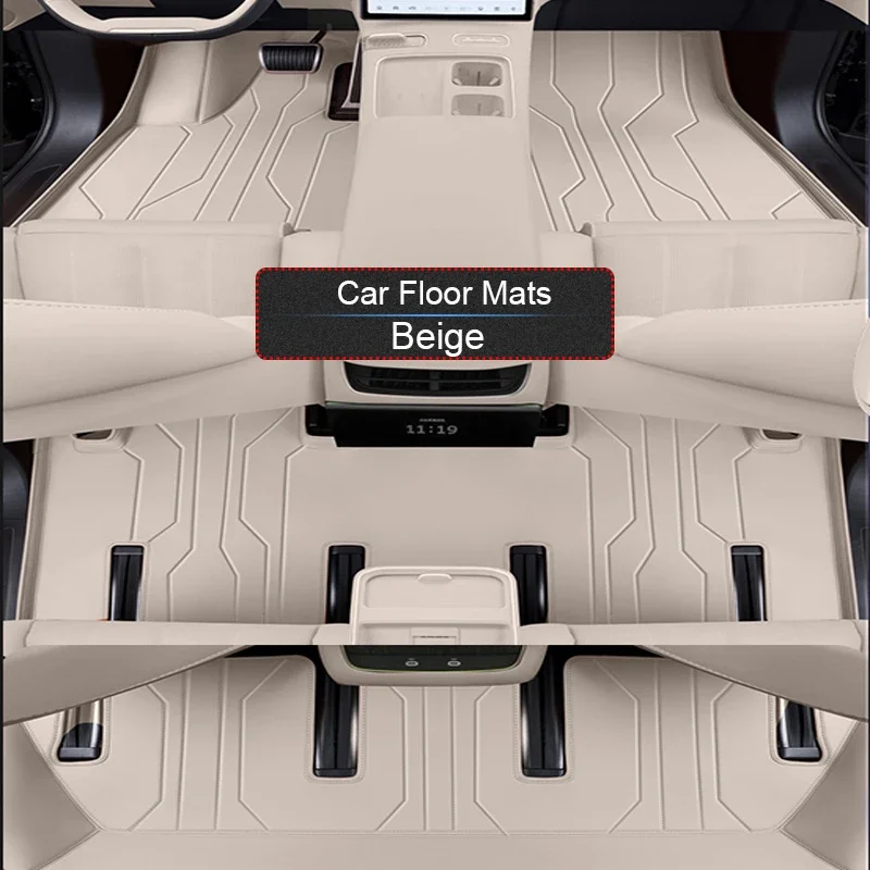 

For NIO ES8 EL8 2024-Present Custom Nappa Leather Anti-Slip Car Foot Protect Mat Luxury Waterproof Floor Pad Interior Accessory
