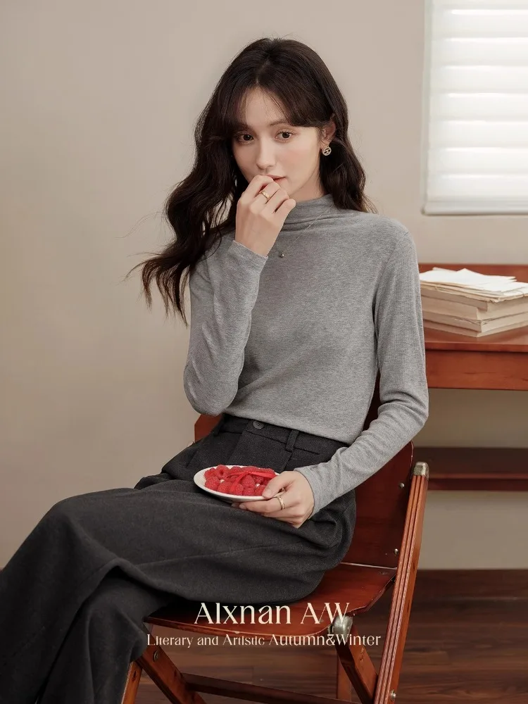 ALXNAN Plus Size Women's Black Pants Autumn Fashion Straight Casual Wide-leg Pants Office Lady Elegant Baggy Trousers D08528-1
