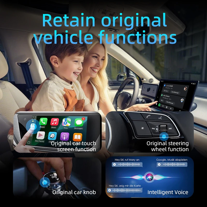 Novo adaptador de caixa 2 em 1 ai com fio para carplay sem fio e android auto para carplay/carros automotivos com fio 99%, plug and play, wi-fi, dongl inteligente