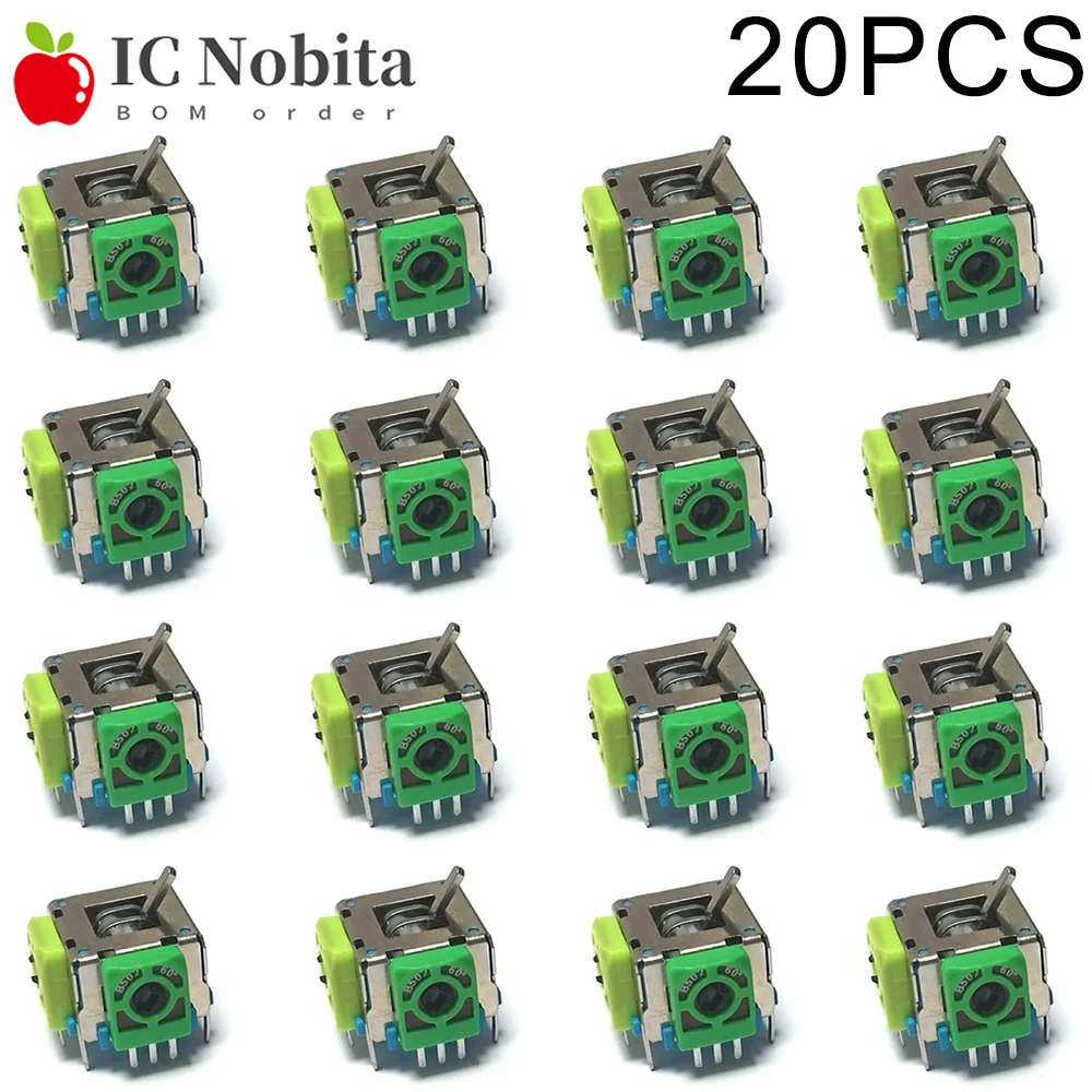 20PCS 3D Aircraft Model Joystick Potentiometer 5K Ohm B502 Switch Handle up and down no return left and right reset 16x16mm