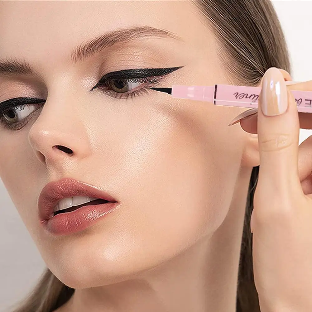 Czarny Eyeliner pióro na płynny szybkoschnący, trwały, odporny na pot, wodoodporny do oczu 1mm, uzupełniający Eyeliner do makijażu Ultra-fine Non-smu N8B5