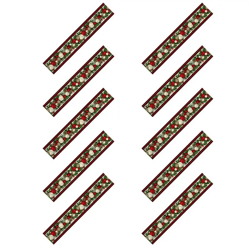 KYCOR-10X Linen Red And Black Check Plaid Christmas Table Runner 72 Inches Long Seasonal Winter Christmas Table Decoration