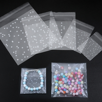 100pcs/lot Self Sealing Gift Bag White Polka Dot Transparent Packaging Bags Frosted Dot Pattern Bag For Jewelry Cookie Storage