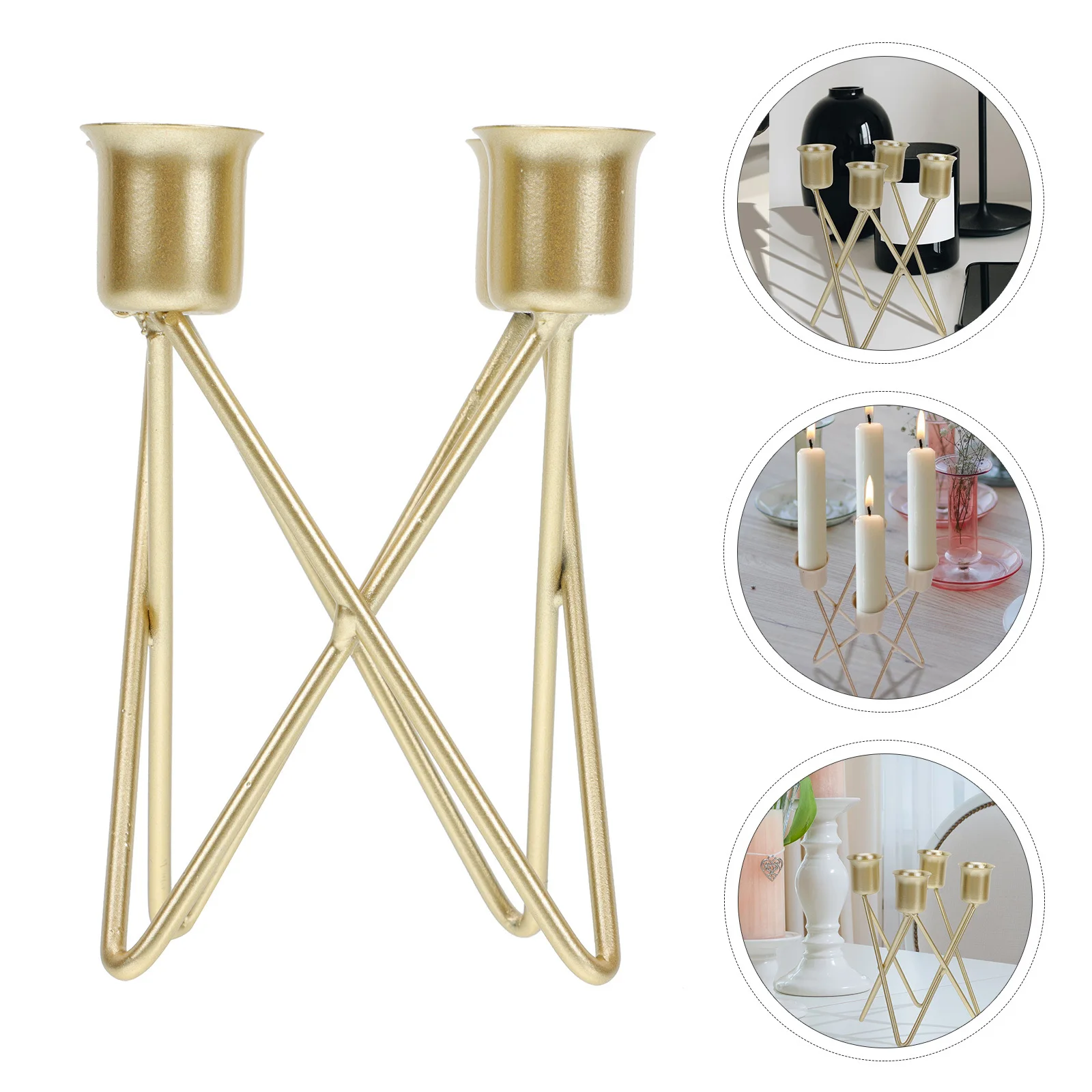 

1Pcs Iron Craft Candleholder Premium Multi-Cup Desktop Decor Exquisite Tabletop Ornament for Home Restaurant Wedding Banquet