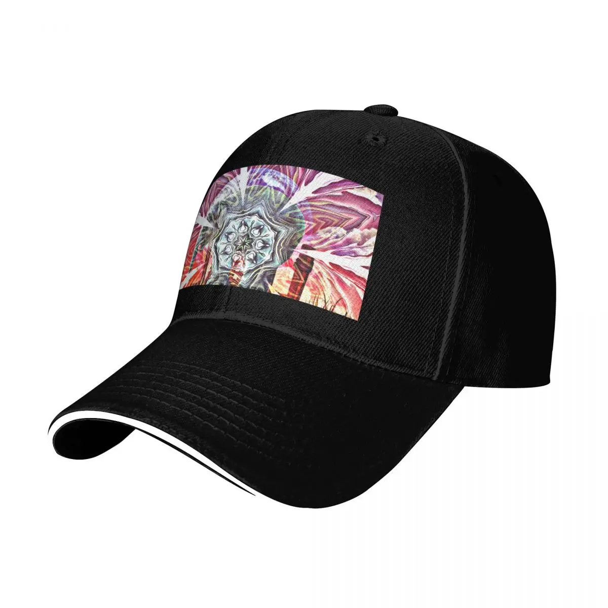 Mystical Life In Harmony Baseball Cap Cotton Twill Breathable Contrast Two Tone Brim Snapback Flat Bill