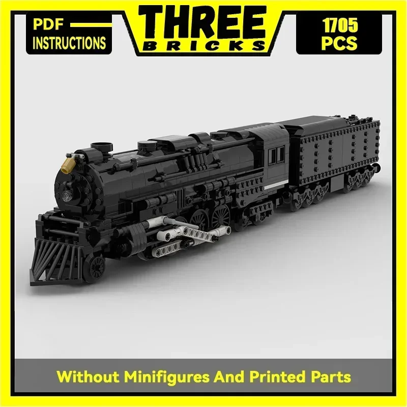 Moc Building Bricks Train Model Pere Marquette 1223 Locomotive Technology Modular Blocks Gifts Christmas Toys DIY Sets Assembly