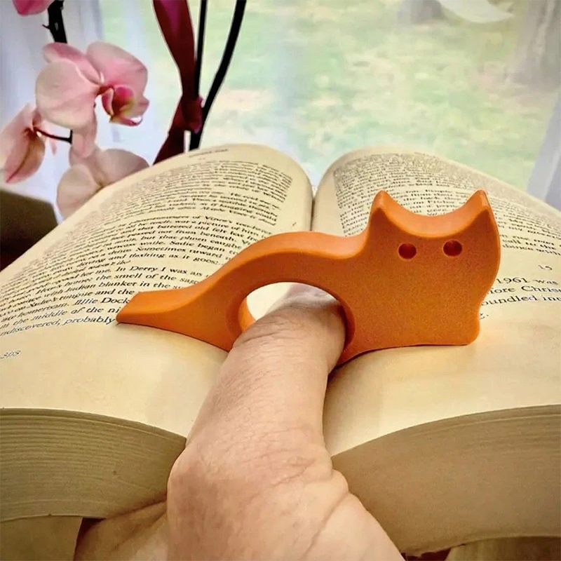 

2Pcs Ergonomic Plastic Thumb Bookmark - Comfort Grip, One-Handed Use, Page Marker For Book Lovers, Cute Cartoon Reading Stand