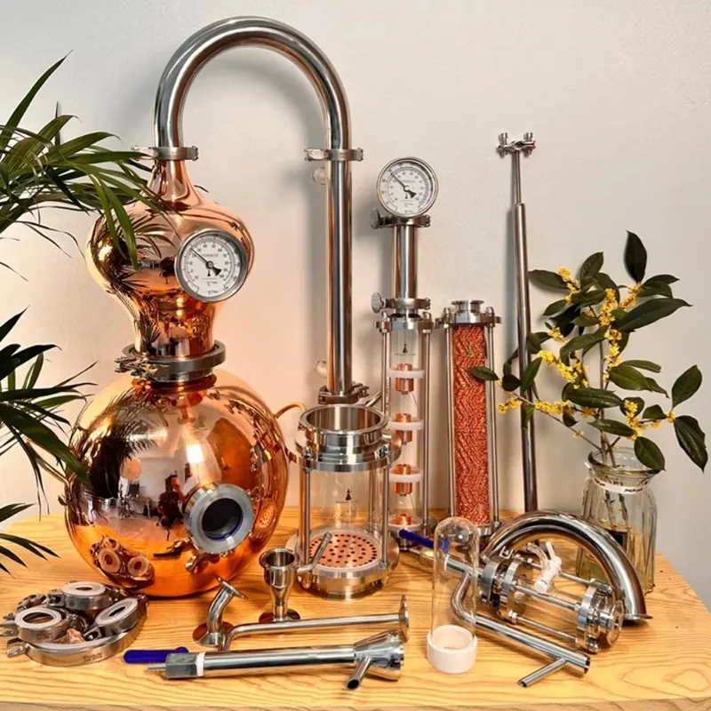 Electric Automatic 8L 15L Copper Stainless Steel Distiller Calabash Shape Household Essential Oil Hydrosol  for Home Use