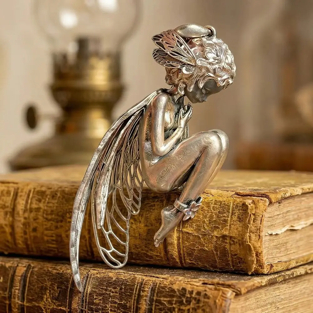 Hot Alloy Silent Angel Pendant Charm Cute Necklace Pendant Silver Jewelry Accessories for Friends Birthday Gift