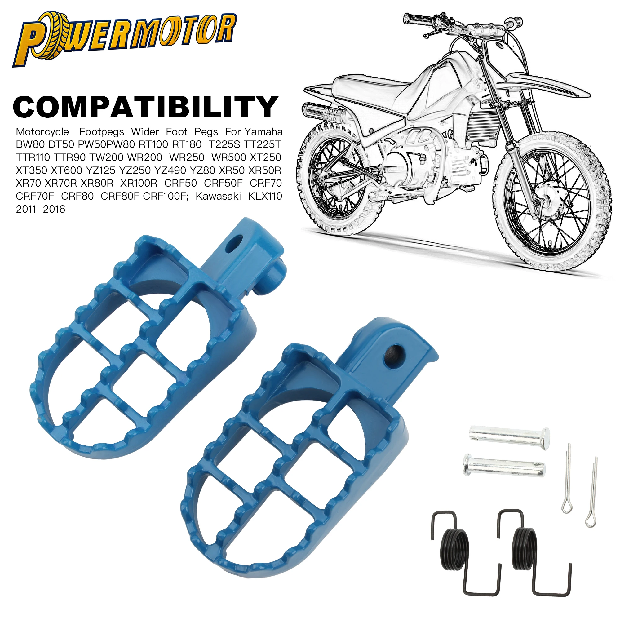 

Motorcycle Foot Pegs Footpegs For Honda CRF50 CRF70 CRF80 CRF100F Universal Accessories For Yamaha PW50 PW80 TW200 Dirt Bike