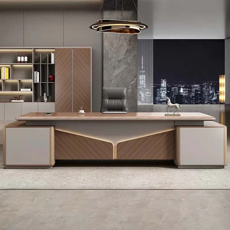 CEO Desk,Boss Table,New, Stylish Executive Desk With A Luxurious And High-End Feel, Perfect For A CEO'S Or A Chairman'S Office;