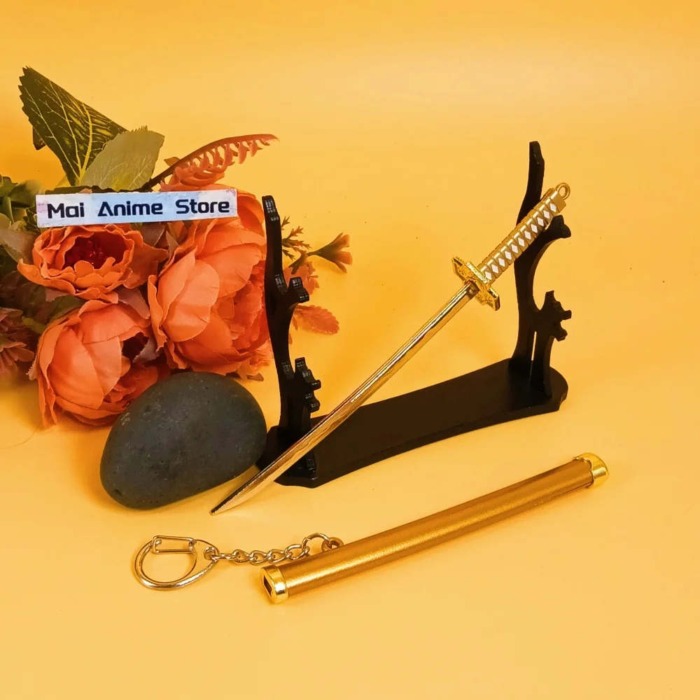 6-calowa metalowa katana Roronoa Zoro, katana japońska w naturalnej wielkości, sztuczny miecz, stalowa oryginalna samurajska katana Zoro, nieszlifowany nóż ninja, zabawka, prezent
