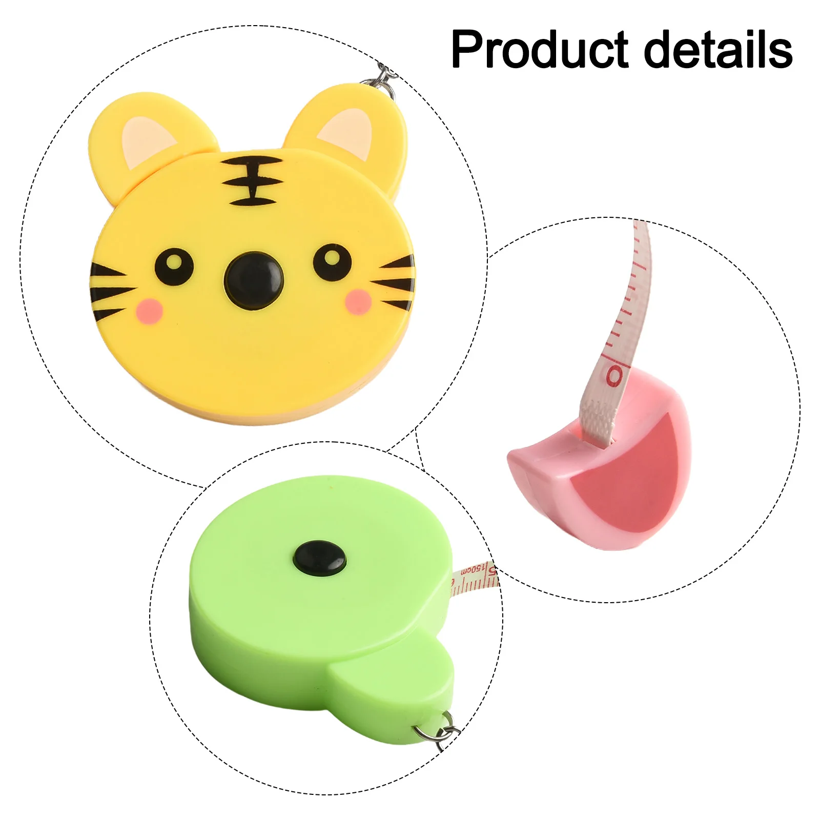 Tape Measures Featuring Adorable Animals Four Piece Set With Automatic Functionality And Convenient Carrying Rings