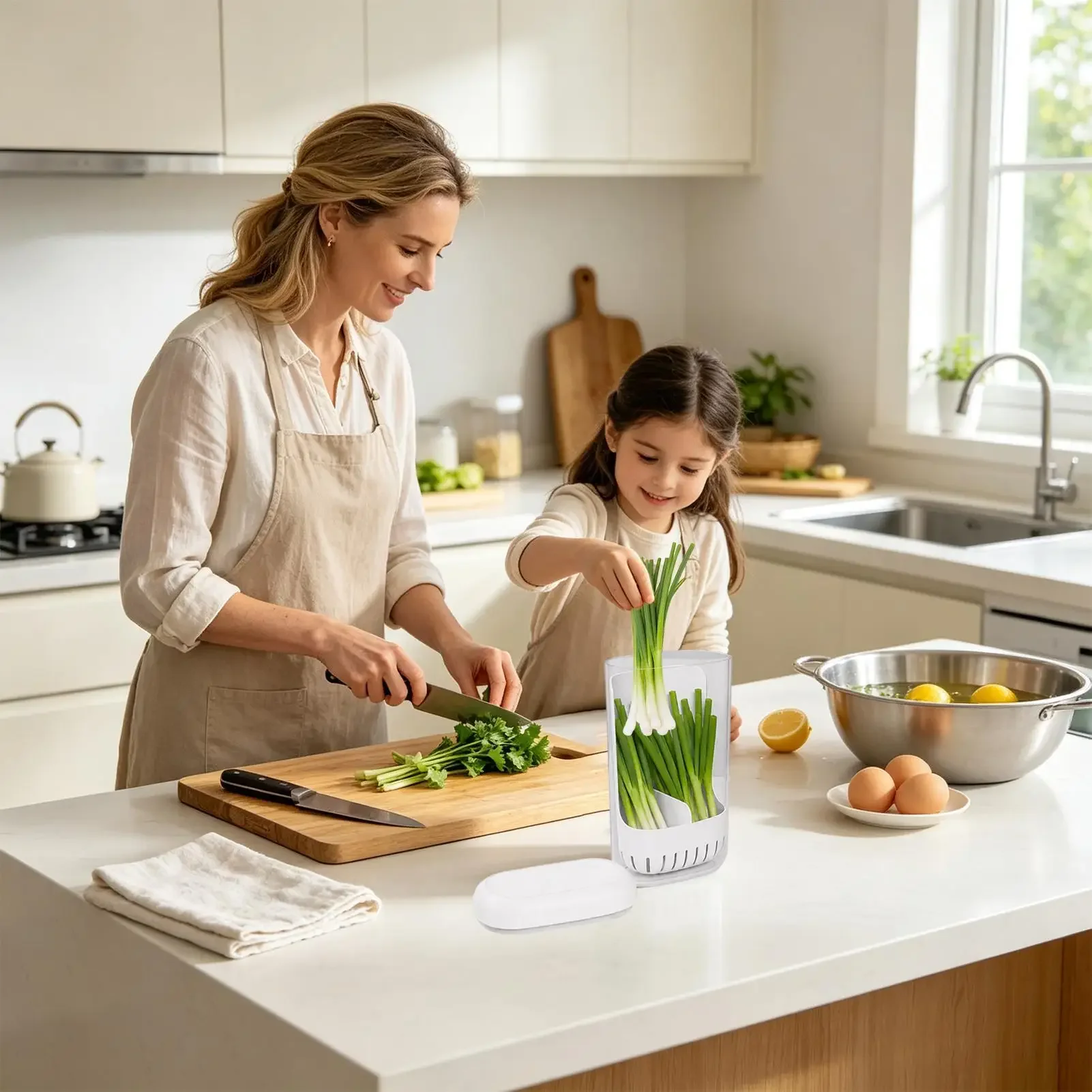 Cilantro Storage For Fridge With Drainage Upright Space Saving Produce Saver Containers Lettuce Keeper For Home Countertop
