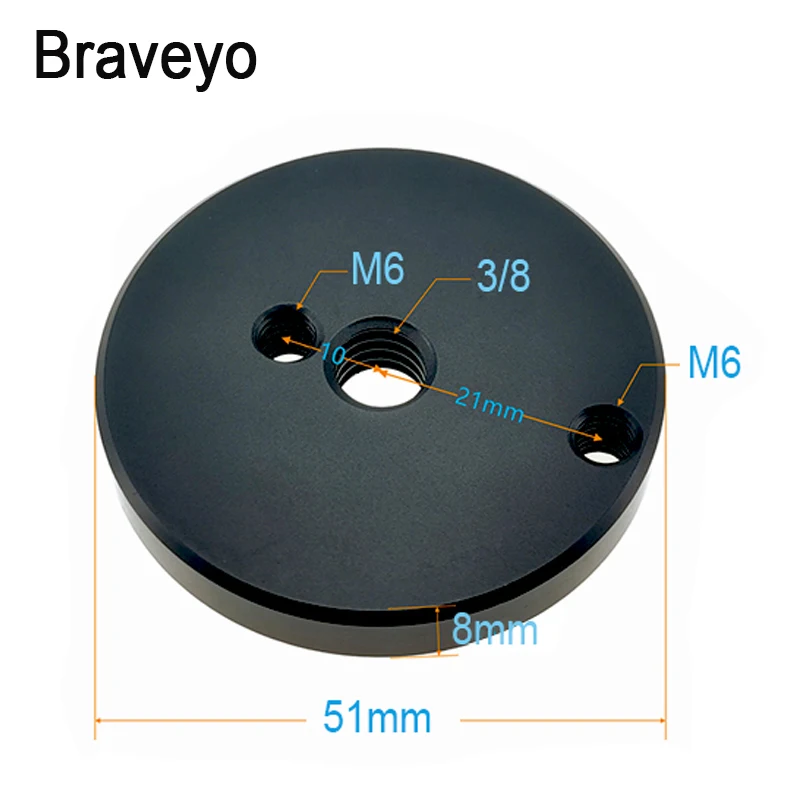 M6 3/8 Inch Screw Hole Ballhead Base Dslr Camera Stable Shooting Photography Accessories Tripod Mount Adapter Metal