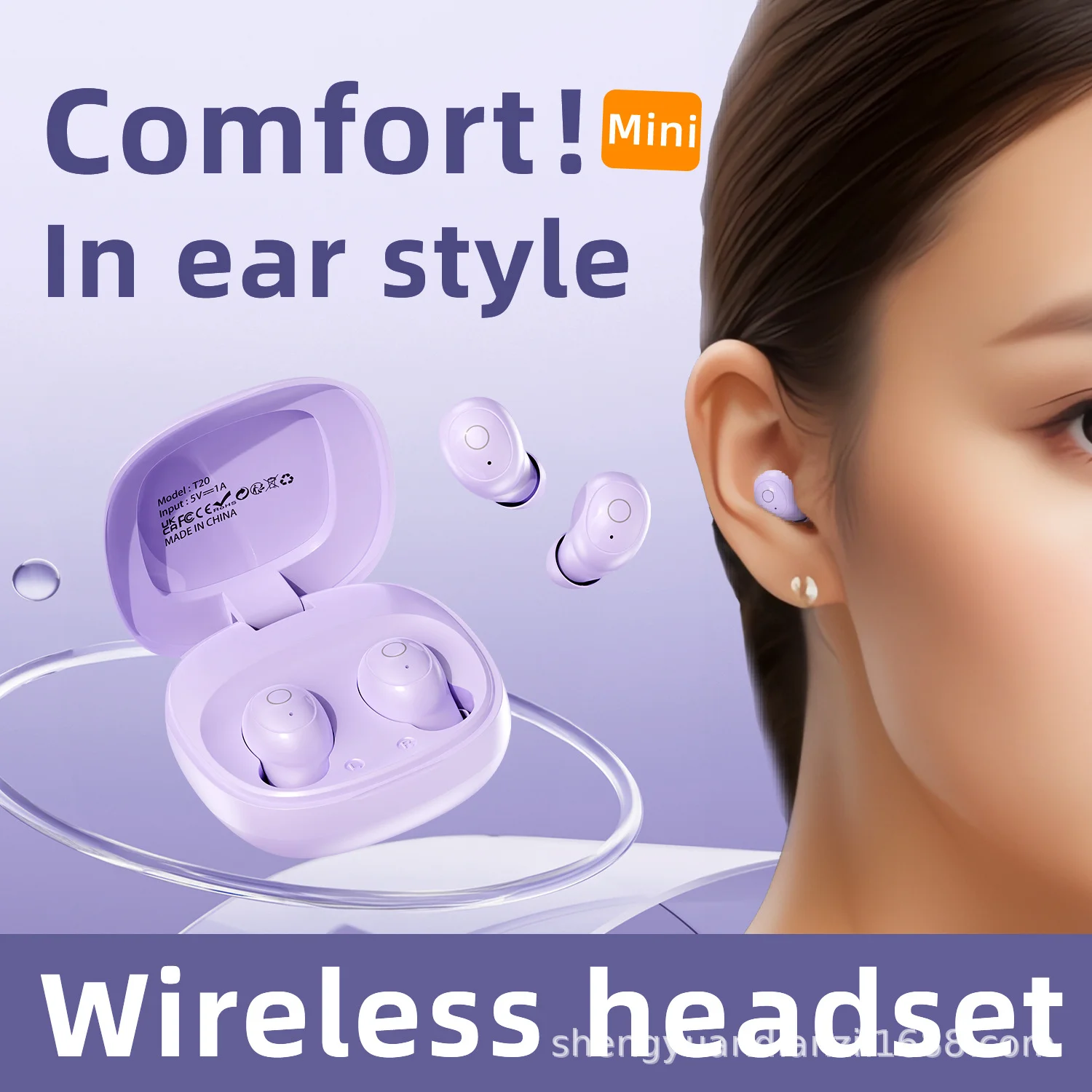

Bluetooth 5.4 Headphones With Noise-Cancelling Sleep Ultra-Small Wireless Bluetooth Headphones Mini In-Ear Headphones