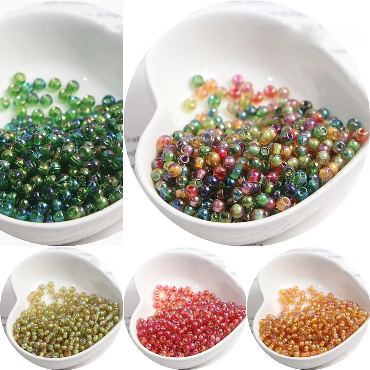 Perle de riz en verre à noyau de teinture de couleur spéciale Super excellente de 4mm, perle de bricolage faite à la main, perle ample, accessoires de collier de Bracelet
