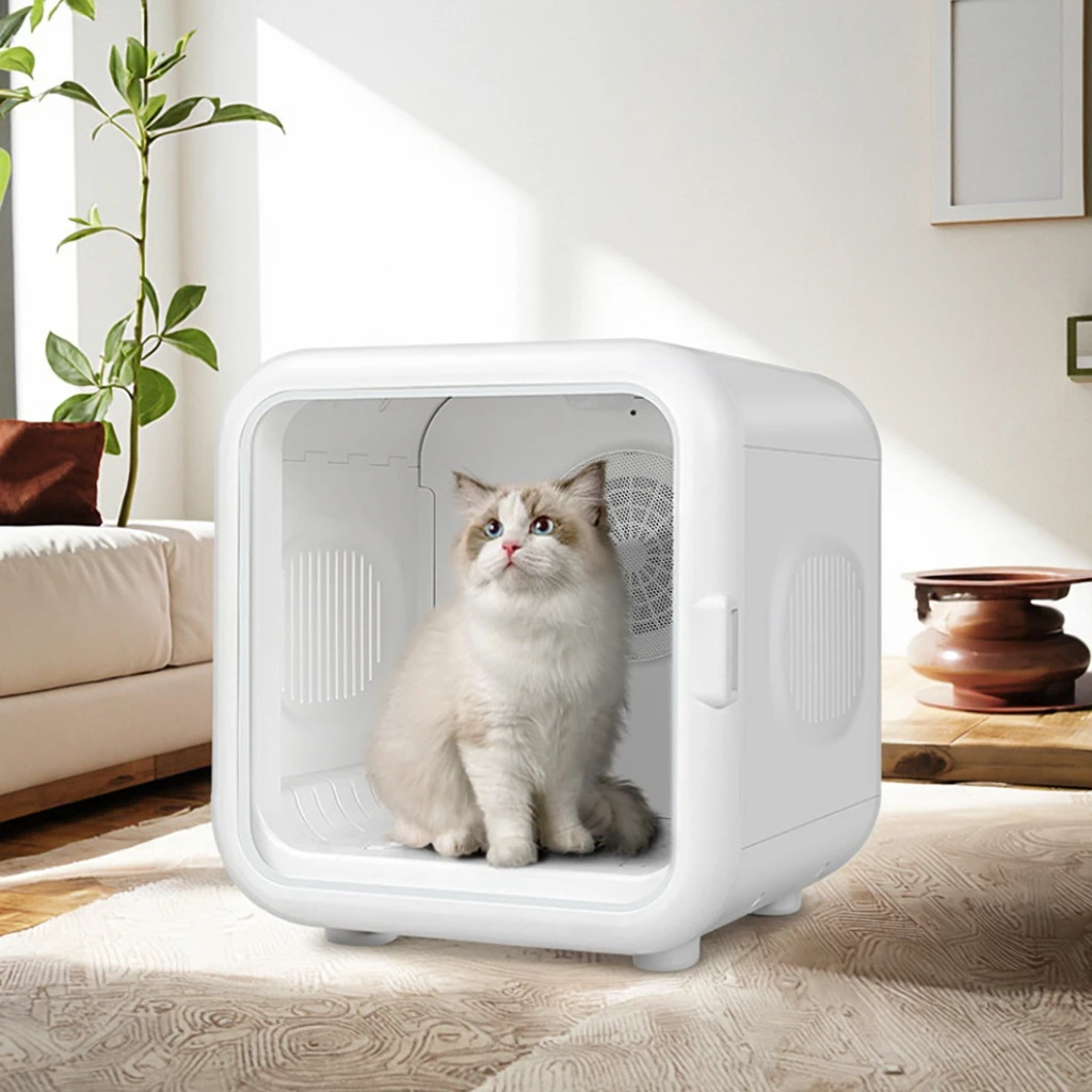 OEM ODM Europe Modern Intelligent Design Eco-friendly 62L ABS Material Low Noise Automatic Pet Hair Dryer Box Cats Dogs Indoor