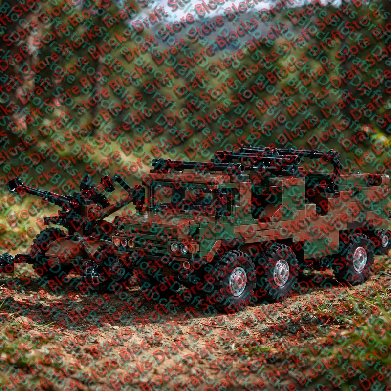QWERT W15T And CA 25mm AA Gun Model MOC Building Bricks War Equipment Modular Technology Gifts Holiday Assemble Toys Suit