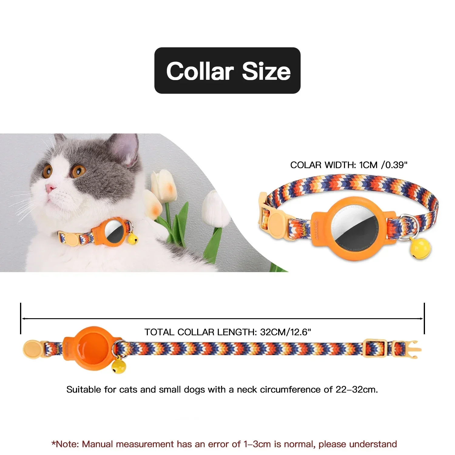 Pink Cat Collar for Airtag Silicone Pet Collar Personalized Necklace for Kitten Puppy with Bell Without Airtag Pet Accessories