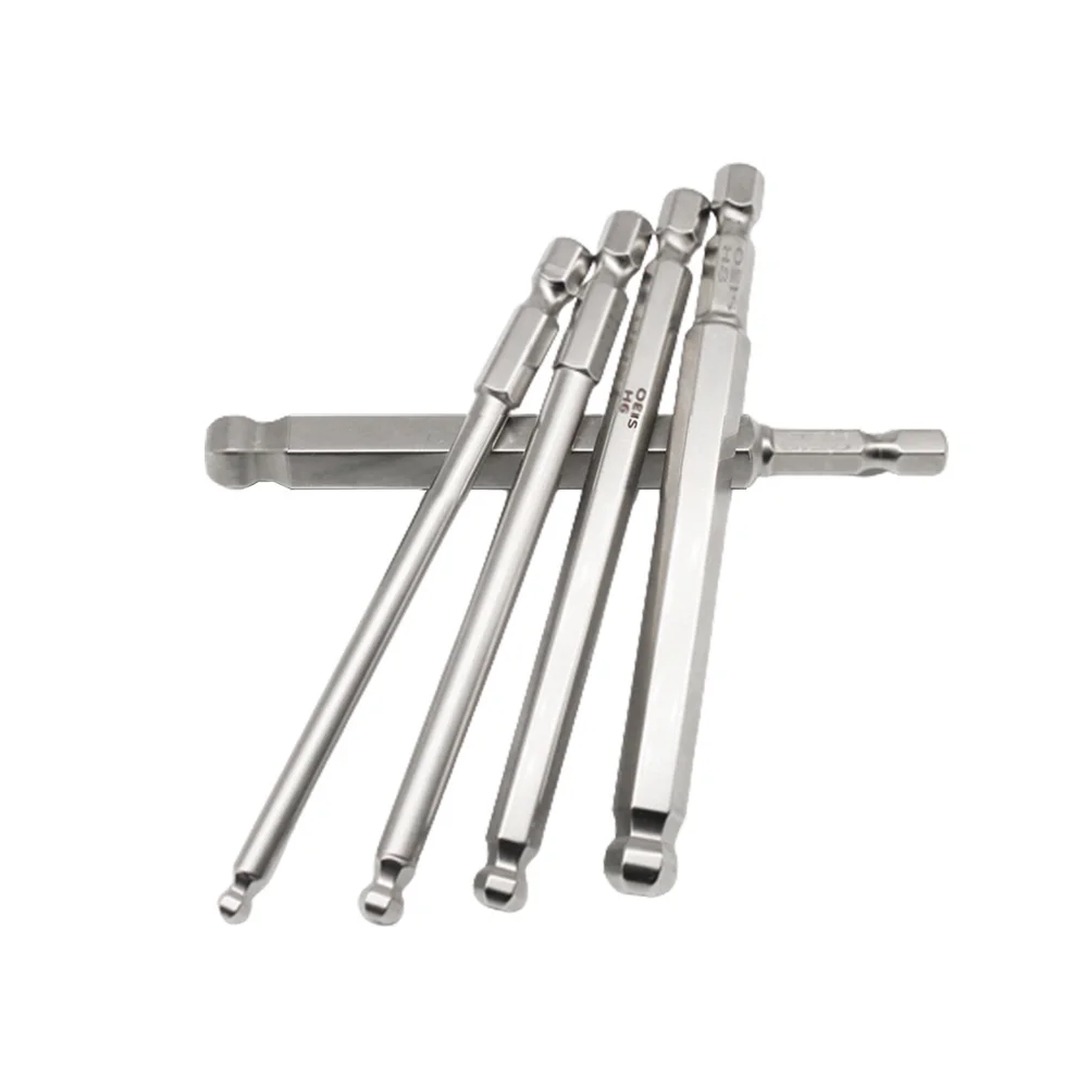 9Pcs Ball End Hex Screwdriver Bit 1/4'' Hex Shank 50/75mm Magnetic Wrench Socket H10 / H8 / H6 / H5 / H4 / H3 / H2.5 / H2/ H1.5