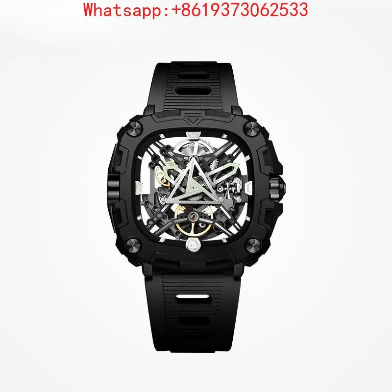 Customized New High-end Sharp Series Mechanical Watch Energy Eye Hollow Watch Square Couple