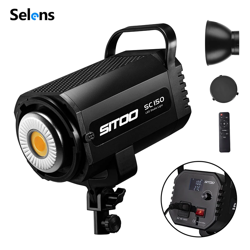 

Selens Sitoo Professional Photography Lighting 5600K Point-Source LED Daylight Video Studio 150W COB LED Light