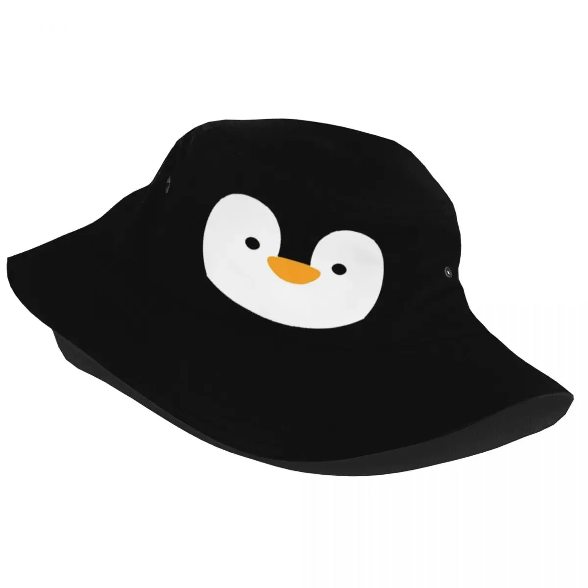 Women Bucket Hats Cute Penguin Face Spring Picnic Headwear UV Protection Vacation Fisherman Hat Cartoon Animal Boonie Hat