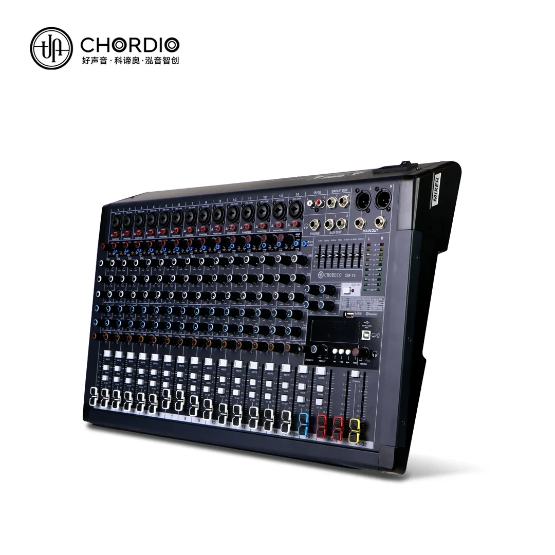 

CHORDIO Professional Audio Equipment 8/12/16 Channel Audio Mixer Console Metal DJ Controller With 8ohm Impedance For Stage Shows