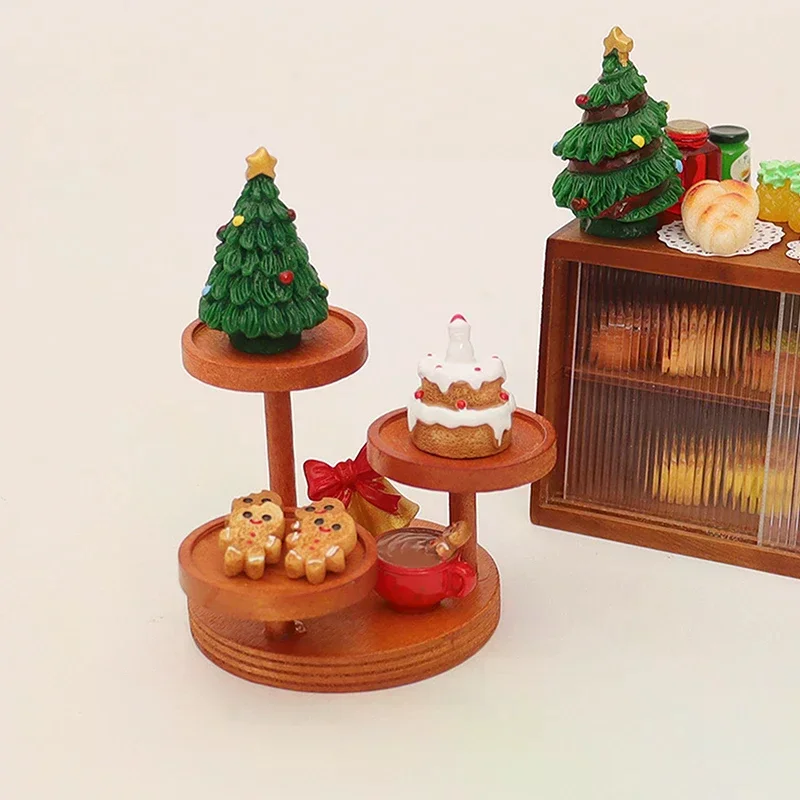 1/12 Puppenhaus Miniatur Multi-schicht Lagerung Rack Runde Tablett Rack Modell Möbel Zubehör Für Puppe Haus Dekor Kinder Spielzeug geschenk