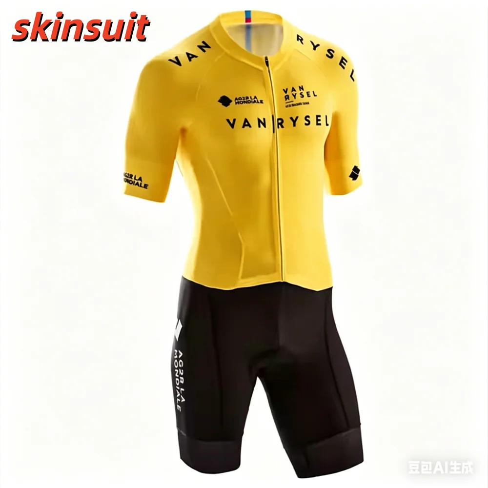 

Men Cycling Skinsuit Triathlon Short Sleeve Breathable Trisuit Summer Running Bodysuit Bicycle Clothing Jumpsuit Ciclismo UPF50+